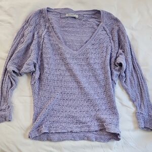 We The Free Lilac V-Neck Sweater Small